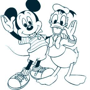 Раскраска Микки Маус