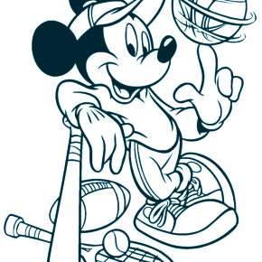 Раскраска Микки Маус