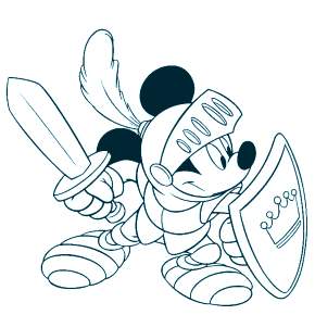 Раскраска Микки Маус