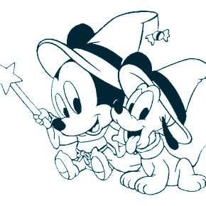 Раскраска Микки Маус