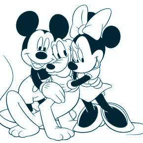 Раскраска Микки Маус