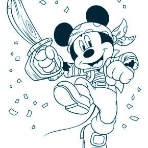 Раскраска Микки Маус