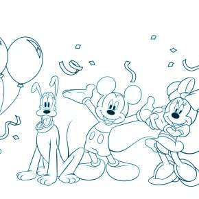 Раскраска Микки Маус