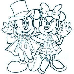 Раскраска Микки Маус