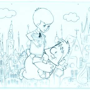 Раскраска Малыш и Карлсон