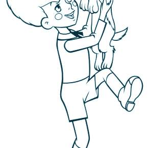 Раскраска Малыш и Карлсон