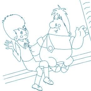 Раскраска Малыш и Карлсон