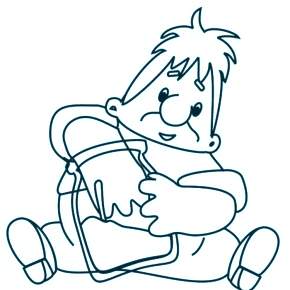 Раскраска Малыш и Карлсон