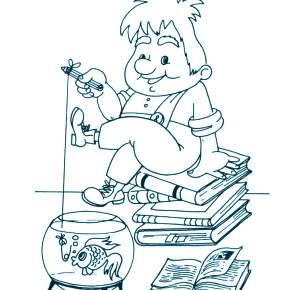 Раскраска Малыш и Карлсон