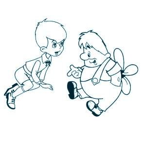 Раскраска Малыш и Карлсон