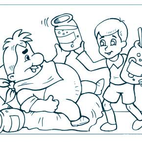 Раскраска Малыш и Карлсон