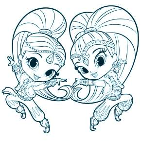 Раскраска Шиммер и Шайн Раскраска Шиммер и Шайн