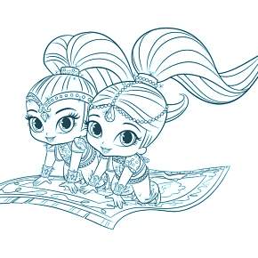 Раскраска Шиммер и Шайн Раскраска Шиммер и Шайн