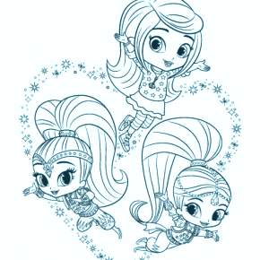Раскраска Шиммер и Шайн Раскраска Шиммер и Шайн