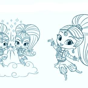 Раскраска Шиммер и Шайн Раскраска Шиммер и Шайн