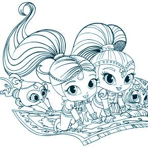 Раскраска Шиммер и Шайн Раскраска Шиммер и Шайн