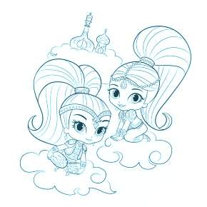 Раскраска Шиммер и Шайн Раскраска Шиммер и Шайн