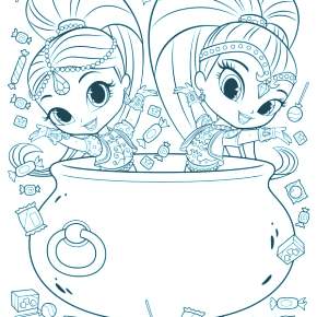 Раскраска Шиммер и Шайн Раскраска Шиммер и Шайн