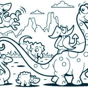 Раскраска Динозавры