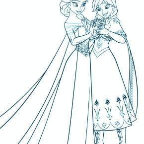 Раскраска Эльза и Анна Раскраска Эльза и Анна