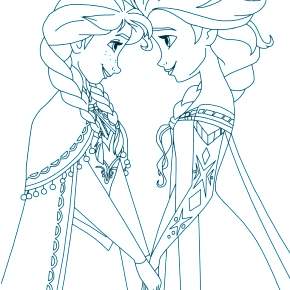 Раскраска Эльза и Анна Раскраска Эльза и Анна