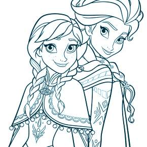 Раскраска Эльза и Анна Раскраска Эльза и Анна