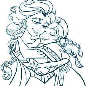 Раскраска Эльза и Анна Раскраска Эльза и Анна