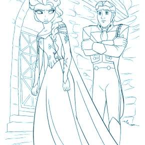 Раскраска Эльза и Анна Раскраска Эльза и Анна