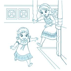 Раскраска Эльза и Анна Раскраска Эльза и Анна
