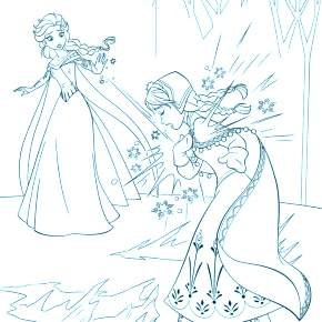 Раскраска Эльза и Анна Раскраска Эльза и Анна