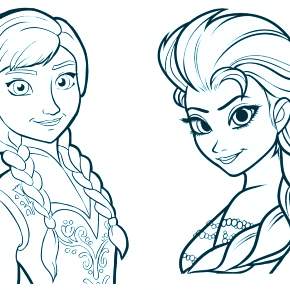 Раскраска Эльза и Анна Раскраска Эльза и Анна