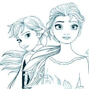 Раскраска Эльза и Анна Раскраска Эльза и Анна