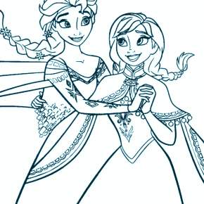 Раскраска Эльза и Анна Раскраска Эльза и Анна
