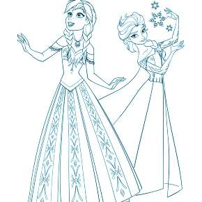 Раскраска Эльза и Анна Раскраска Эльза и Анна