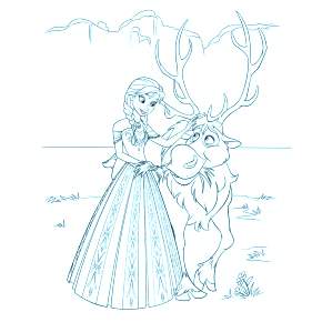 Раскраска Эльза и Анна Раскраска Эльза и Анна