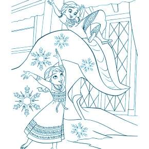 Раскраска Эльза и Анна Раскраска Эльза и Анна