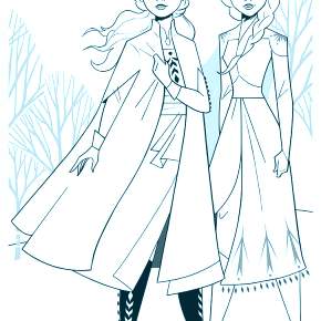 Раскраска Эльза и Анна Раскраска Эльза и Анна