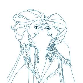 Раскраска Эльза и Анна Раскраска Эльза и Анна