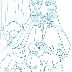 Раскраска Эльза и Анна Раскраска Эльза и Анна