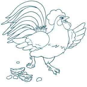 Раскраска Петушок