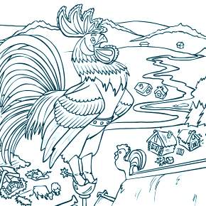 Раскраска Петушок