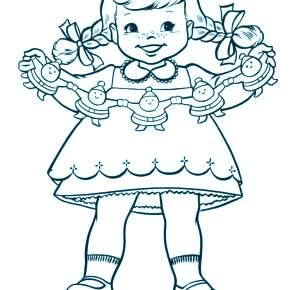 Раскраска Кукла Раскраска Кукла
