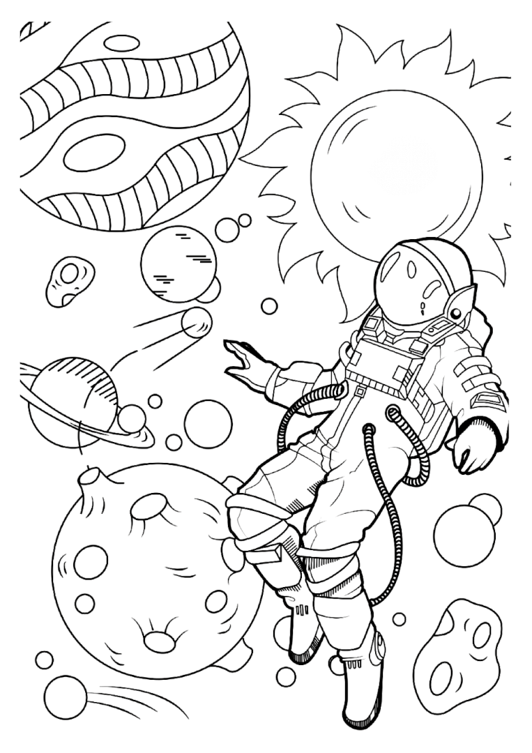 Раскраска космос 4 5. Раскраска. В космосе. Раскраски на тему космос. Раскраска космонавтика. Космонавт раскраска.