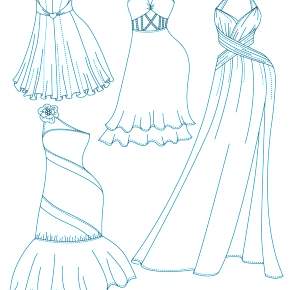 Раскраска Платья Раскраска Платья