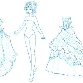 Раскраска Платья Раскраска Платья