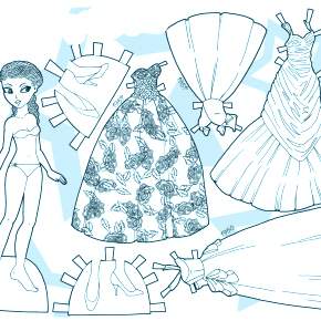 Раскраска Платья Раскраска Платья