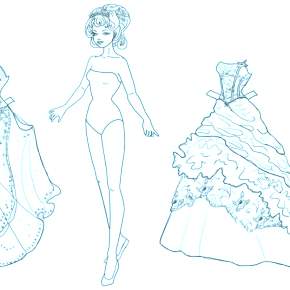 Раскраска Платья Раскраска Платья