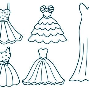 Раскраска Платья Раскраска Платья