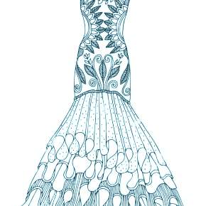 Раскраска Платья Раскраска Платья