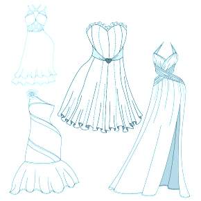 Раскраска Платья Раскраска Платья